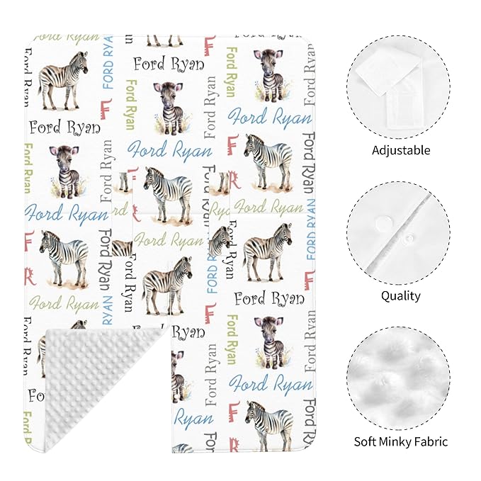Personalized Winter Car Seat Covers for Babies with Name Zebra Minky Baby Car Seat Cover for Boys Girls Custom Infant Carseat Covers Baby Blanket Nursing Cover Breastfeeding Scarf