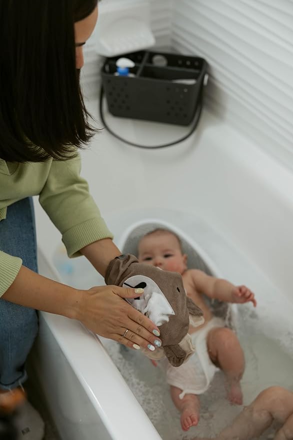 Parker Baby Bath Mitt for Kids | Soft & Absorbent Washcloth Mitt | Quick Dry Baby Washcloth Glove that Fits Both Parents | Easy, Convenient & Fun Bath Time for Newborns, Toddlers & Kids