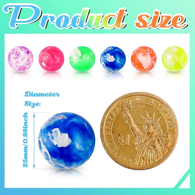 Sumind 500 Pcs Kids Small Bouncy Balls in Bulk Rubber High Bouncing Balls for Baby Toddler Birthday Party Favors Gift Game Prizes Vending Machines Fillers Outdoor Activities (0.98 Inch)