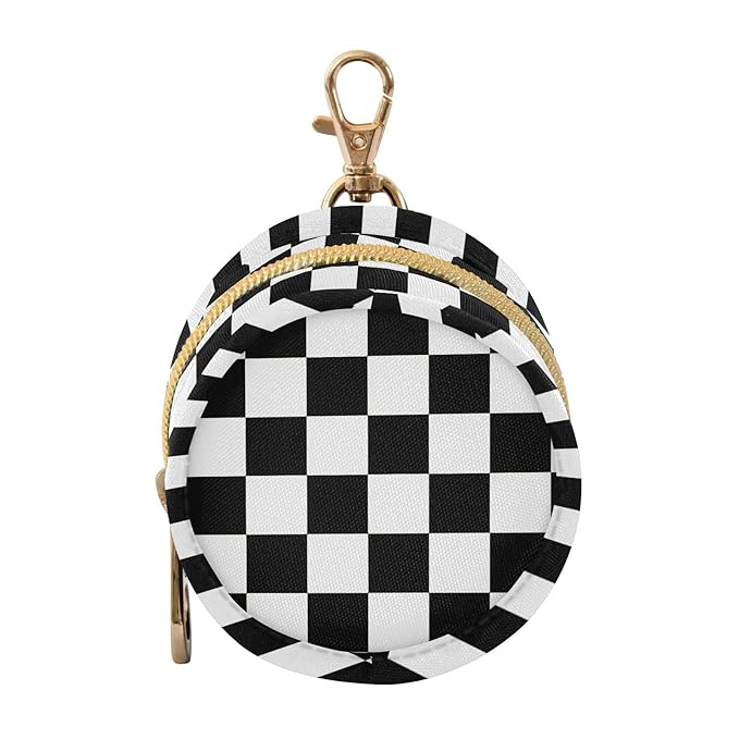 Black Checkerboard Print Pacifier Holder Case for Diaper Bag Portable Travel Pacifier Storage Case with Clip Newborn Baby Pouch for Baby Boys Girls Purse Outdoor