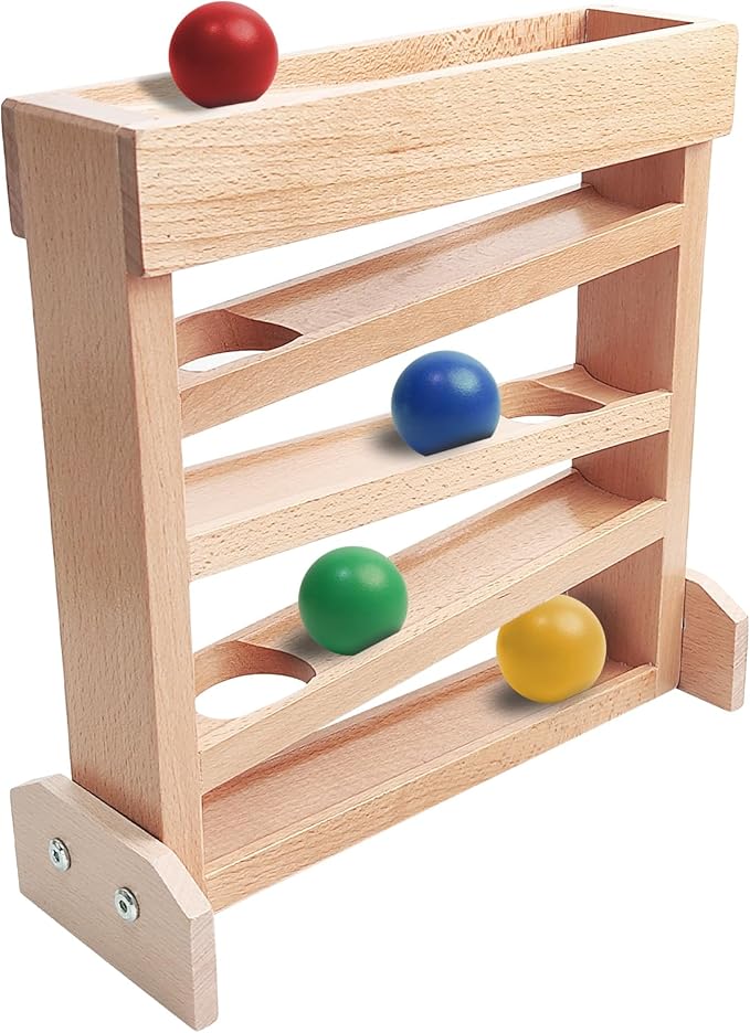 Montessori Ball Drop Toy for 2 3 Year Old, Wooden Ball Drop Toy Wooden Ball Tower for Toddlers, Pound a Ball for Toddlers Early Childhood Education Visual Tracking for Boys Girls Gift