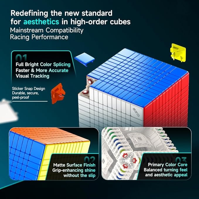 Bukefuno QY Magnetic 11x11 Speed Cube 76MM Magic Stickerless 11 M Education Toys Puzzle Cube 2025 QY 11x11x11 Professional Magnetic Cube