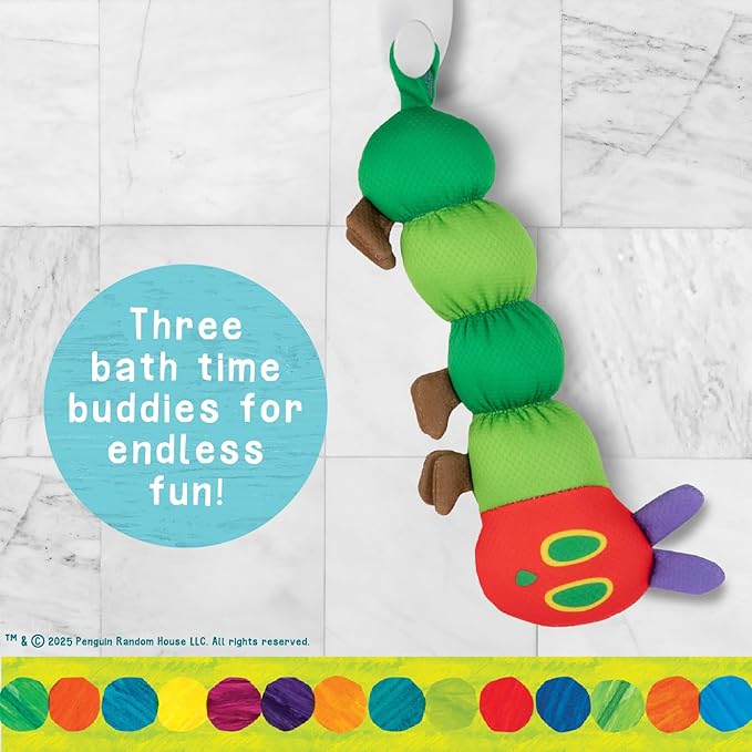 Kids Preferred Eric Carle Toddler Toys The Very Hungry Caterpillar Toy Water Play Set for Bath, Pool, or Beach, Floating Bath Toys for Kids Ages 0 and up