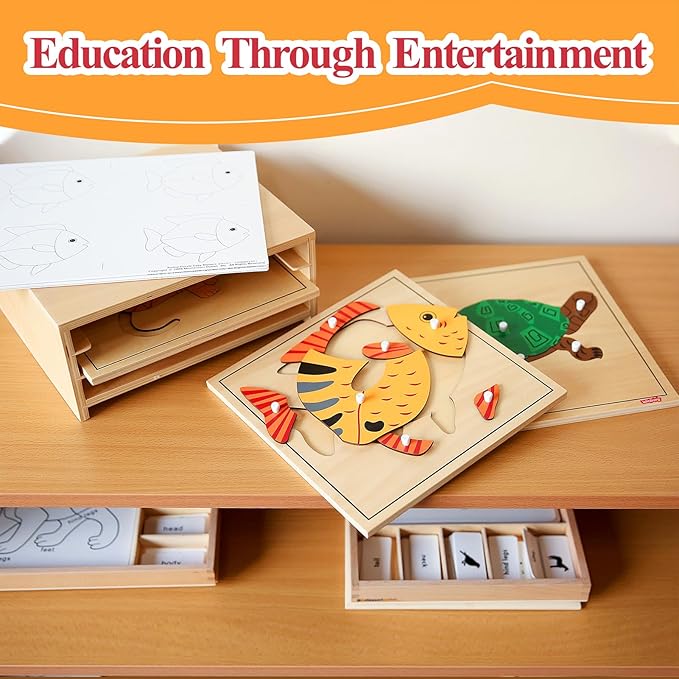 Montessori Outlet Fish Puzzle for Children 3-6 Years Montessori Education at School and Home