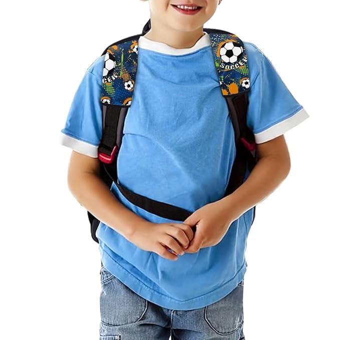 Biyejit Soccer Print Car Seat Belt Covers for Kids, 2 Packs Toddlers Seat Strap Covers, Soft Car Seat Straps Shoulder Pads Seat Belt Protectors for Boys
