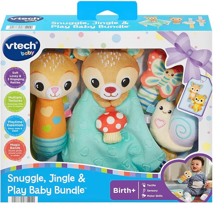 VTech Baby Snuggle, Jingle and Play Baby Bundle Lovey and Rattles