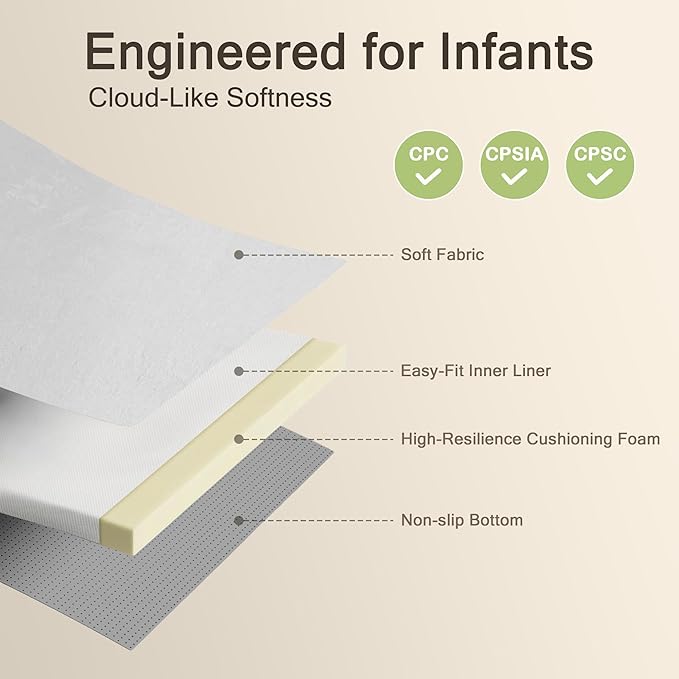 79" ×71" Padded Baby Play Mat for Floor, 1.2" Thick Machine Washable Foam Playmat, Soft Tummy Time Crawling Playpen Mat with Non-Slip Bottom, Fits 79" x71" Playpens