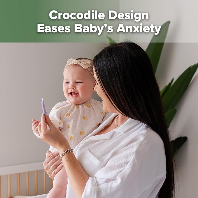 haakaa Baby Nose Cleaner & Ear Wax Removal Tool,The Unique Crocodile-Shaped Design,Baby Essentials - Lavender