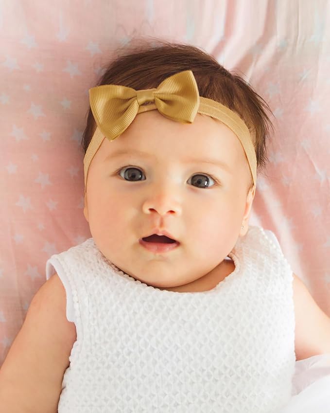 jollybows 40pcs Baby Girls Bows Headbands Elastic Hairband Ribbon Bow Hair Accessories for Newborns Infants Toddlers and Kids
