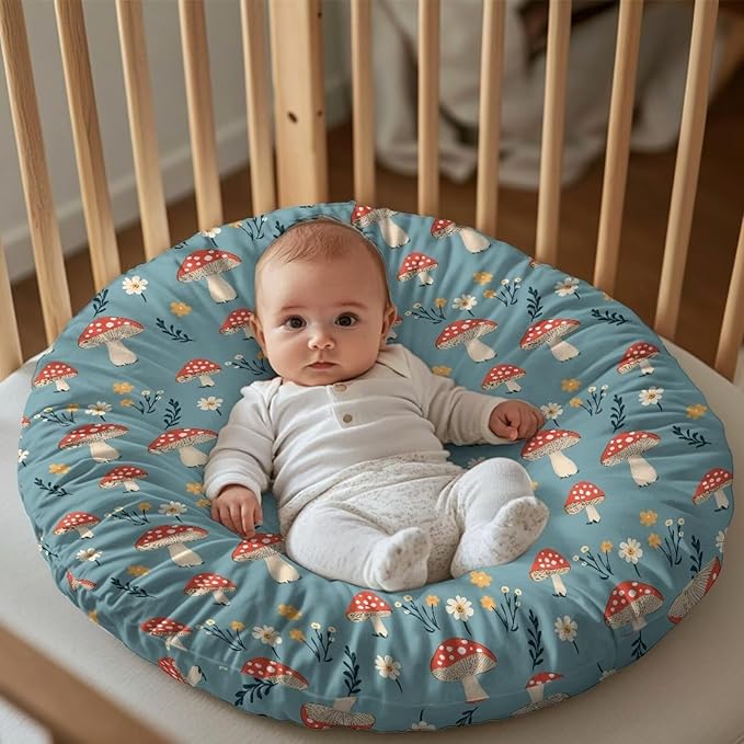Newborn Lounger Cover, Mushroom Breathable Newborn Lounger Cover Soft Snug Elastic Newborn Lounger Cover Machine Washable for Newborn Babies