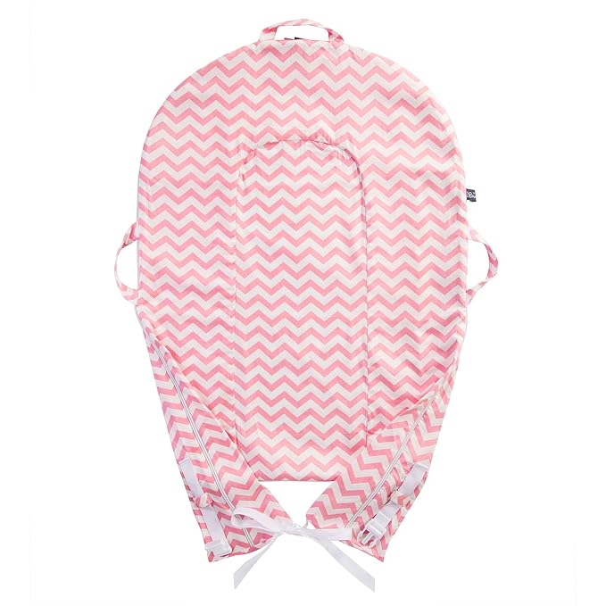 IBraFashion Newborn Lounger Cover - Dock a tot Covers Only 100% Cotton Co Sleeping Nest Sleep Pod Extra Replacement Cover Girls (Fits Dockatot Deluxe+) (Pink Chevron)
