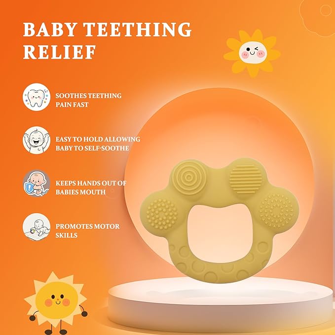 Easter Baby Teething Toys Baby Essentials & Infant Toys Silicone Teether for Babies 0 3 6Months Baby Chew Toys Newborn Learning Developmental Teether Relief Toys with 3pack Baby Toys Gifts Box