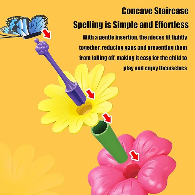 Winbar 124 PCS Garden Building Toy, DIY Building Block for Children Aged 3, 4, 5, 6. Flower Block for Children's Garden Scenes Suitable Education and Birthday Gifts Preschool Children