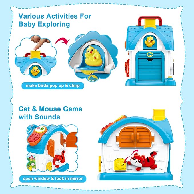Learning Toys for 1 Year Old Boy Gift, Muscial Toys for Toddler 1-3, Educational Toy Baby 12-18 Months with Mirror, Play Phone, 1st First Birthday for Grandkids
