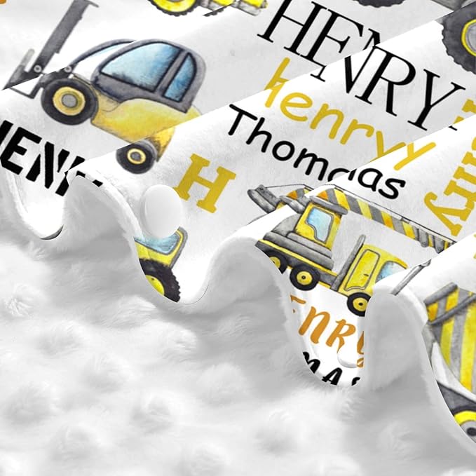 Personalized Baby Car Seat Canopy for Babies with Name, Custom Construction Truck Stroller Car Seat Covers for Boy, Minky Nursing Carseat Cover for Breastfeeding, Car Seat Canopies for Infant Newborn