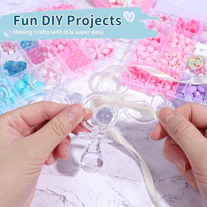36 Pieces Acrylic Pacifiers for Baby Shower Games, 2.5'' Baby Shower Pacifiers, Bulk Pacifier for Hunt Games, Gender Reveal Table Scatter, Party Favors Decoration(Clear)