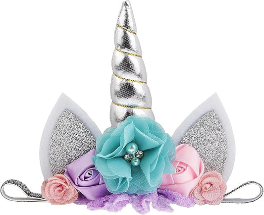 Nishine Baby Elastic Glitter Unicorn Horn Headband Children Unicorn Party Supplies Cosplay Gift