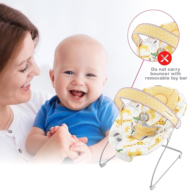 Baby Bouncer, Infants Bouncy Seat with Music and Vibrations,Baby Rocker for Newborns Indoor Outdoor Use 0-6 Months Up to 20 lbs