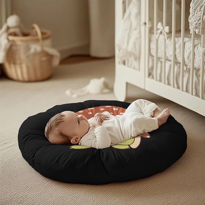 Newborn Lounger Cover, Frog Mushroom Print Portable Newborn Lounger Cover Soft Baby Lounger Cover Removable Infant Lounger Slipover Breathable Nest Pillow Cover for Boys Girls