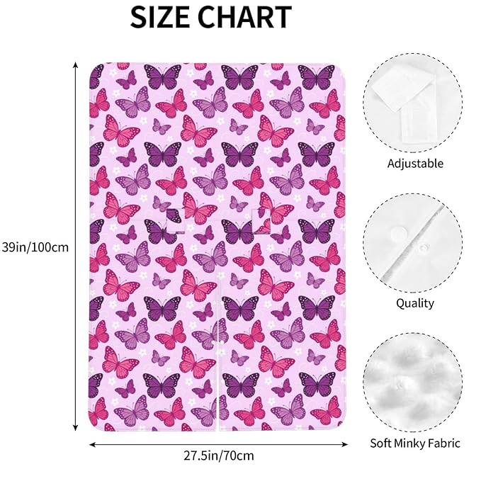 Butterfly Car Seat Canopy Cover for Baby, Nursing Cover for Newborn, Pink Butterfly Baby Girl Stuff Stroller Cover for All Seasons