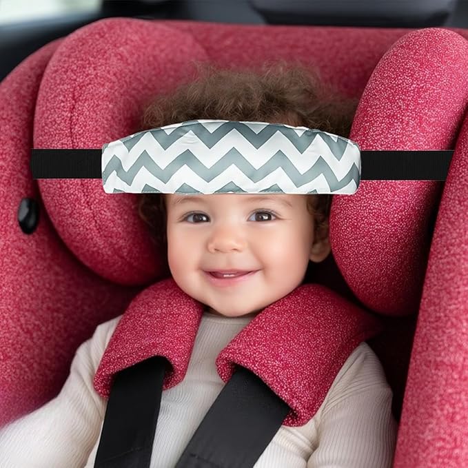 3PCS Head Support Band for Stroller Car Seat Adjustable Neck Relief Strap Headrest for Sleeping Traveling Slumber Positioner for Toddler Kids Child Baby Infant(Grey-Star,Fish Bone,Wave)