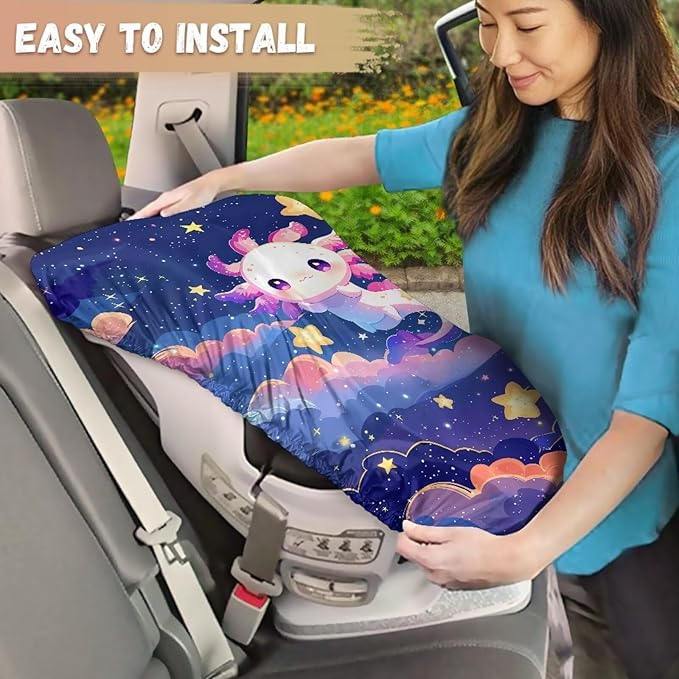 XYZCANDO Axolotl Print Baby Car Seat Cover Cartoon Summer Carseat Cover Protect from Sun/Hot Days UV Rays Protective Baby Car Seating Sun Shade Cover for Travel Car Accessories 2025