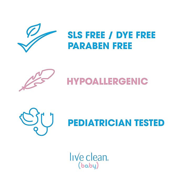 Live Clean Baby Tearless Shampoo & Wash, Gentle Moisture Baby Soap, 10 Oz