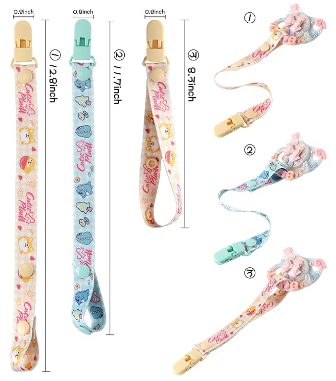 CutiePlusU Adult Pacifier Clip Adult Size Anyard Holder Clips 2 Pack-Pet Series
