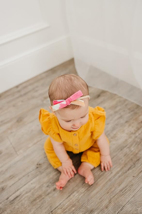 Copper Pearl Baby Bows: Stylish Headbands for Baby Girls, Premium Soft and Stretchy Baby Headbands, Perfect for Newborns, Trendy Designs - Monet