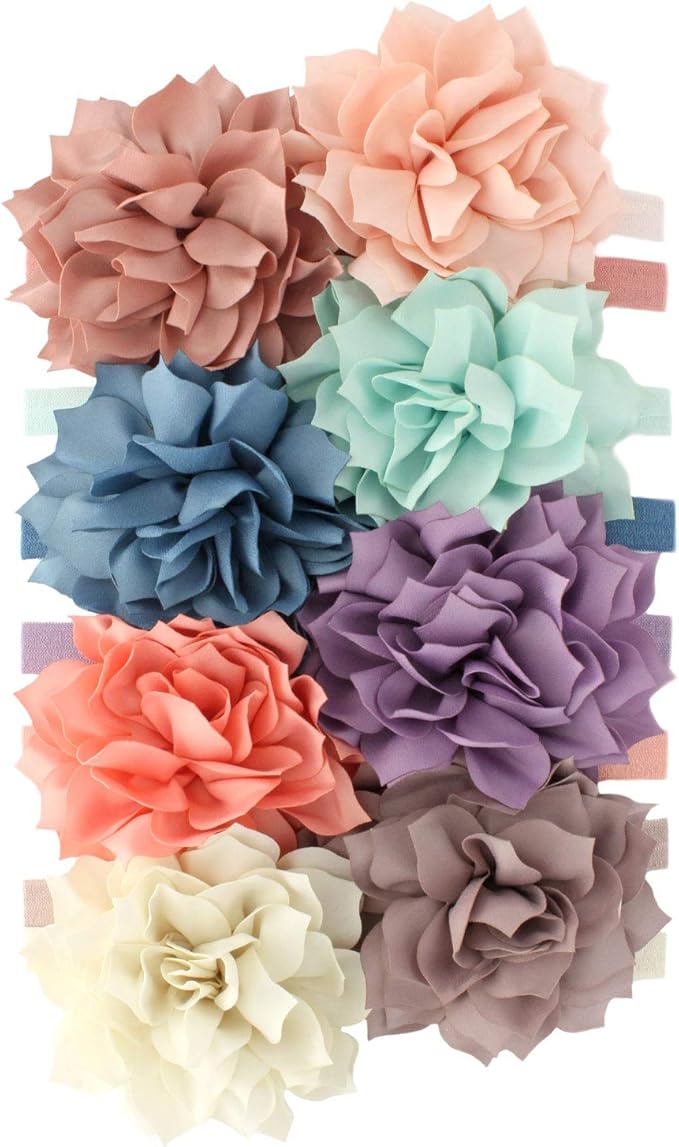 My Lello Petal Flower Headbands Baby - Girls - Toddler Stretchy Elastic Pair
