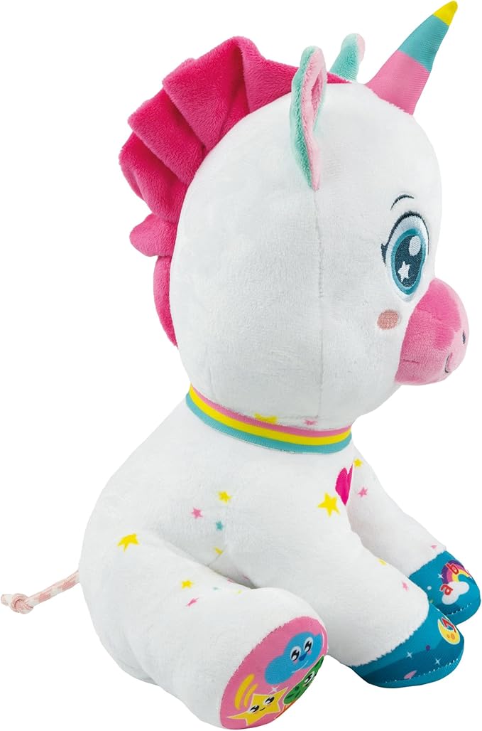 Clementoni Baby Scintilla 17962 Baby Scintilla Interactive Speaking Plush Animal, Music Game for Children from 6 Months, Activity Center for Sensory and Cognitive Development, Italian