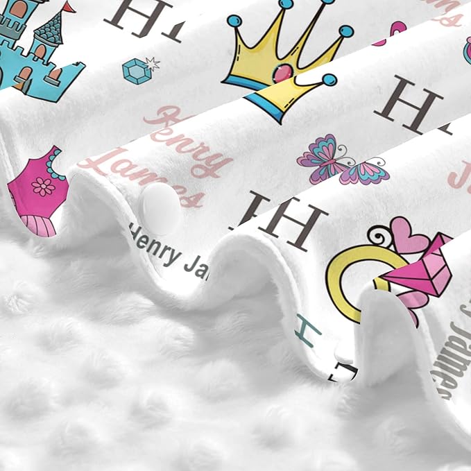 Personalized Car Seat Covers for Babies Custom Name Car Seat Canopy for Newborn Baby Boys Girls 2 in 1 Mom Nursing Breastfeeding Covers Princess Minky Baby Carrier Covers with Peekaboo Opening