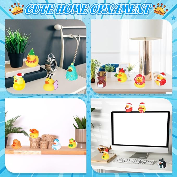 24 Pcs Mini Rubber Ducks in Bulk - Perfect for Cruise Ship Hiding, Birthday Party Decorations, and Cute Bath Toys for Kids