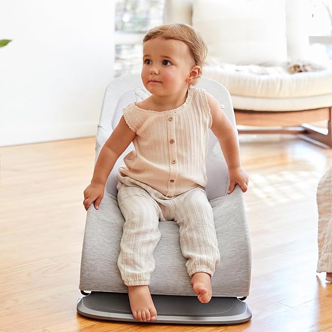 Ergobaby Evolve 3-in-1 Bouncer, Adjustable Multi Position Baby Bouncer Seat, Fits Newborn to Toddler, Light Grey