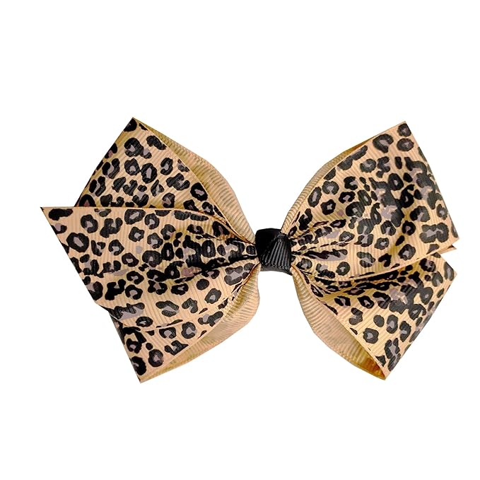 Baby girls leopard hair bow Clips Pin,leopard print bow hairpin for women(FD62-(Leopard B)