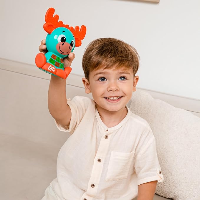 Kids Hits Babykins Moose Interactive Toy: Spark Joy and Learning for Kids 2 Years and Up - Bright Lights, Playful Tunes, and Educational Fun!