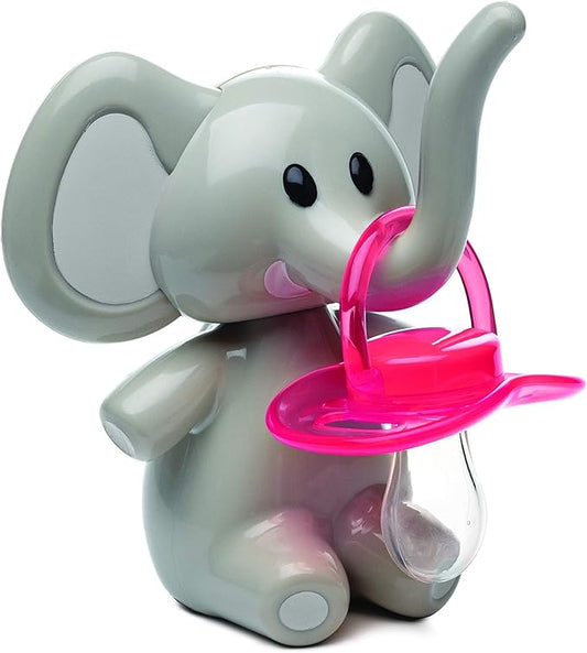 melii Elephant Pacifier Holder – Pacifier Storage – Grey with Grey Ears