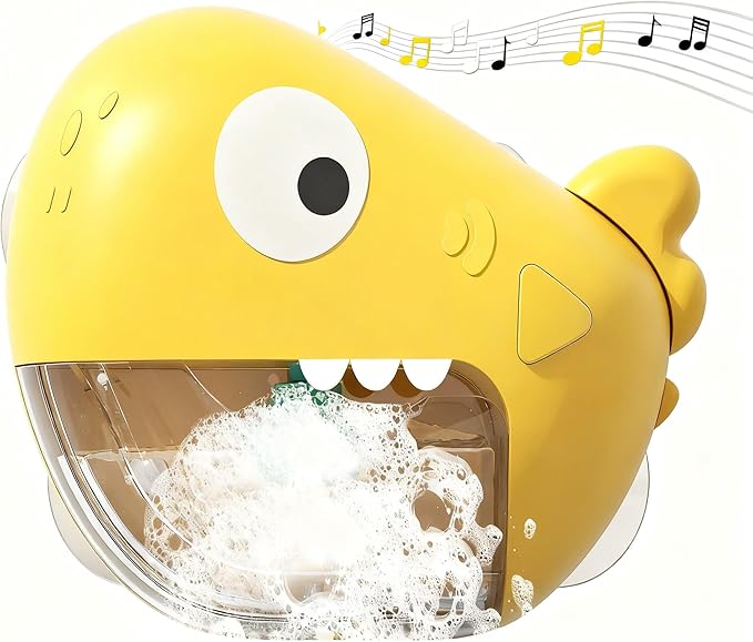 Shark Bath Toys for Kids Ages 1-3, Automatic Bubble Maker Bathtub Toy with Music, Baby Water Toys for Toddlers 2-4, Fun Kids Bath Toys with 4 Suction Cups, Gift for Boys & Girls