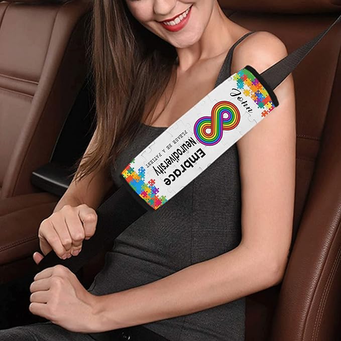 Embrace Neurodiversity Autism Awareness Seat Belt Covers Autistic Car Seat Belt Covers Medical Alert Personalized Name Special Need Seatbelt Cover 9