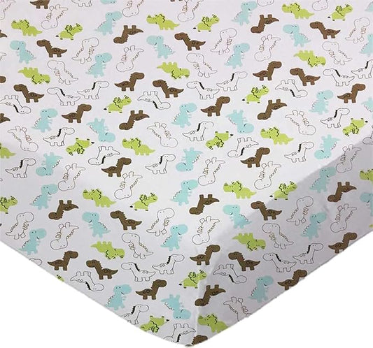 SheetWorld Fitted Baby Bassinet Sheet fits SnuzPod 4 Bedside Crib 16 x 30, 100% Cotton Jersey, Hypoallergenic, Butter Soft, Baby Dinosaurs, Made in USA