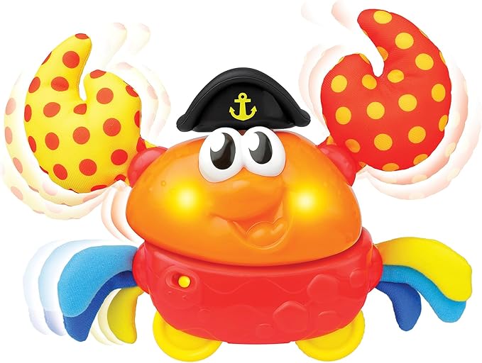 Winfun: Shakin 'N Wobble Crab - Lights & Sounds Motion Toy, Button Activated Sideways Crab Walk, Flashing Lights, Sensory Toy, Baby Toddler Ages 9mo+