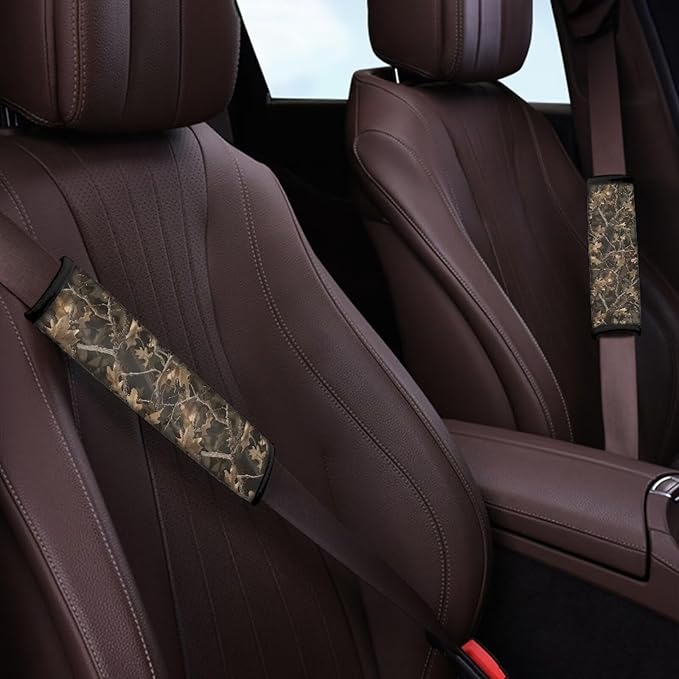 AFPANQZ Seat Belt Cover for Women Adults 2 Packs Comfortable Driving Shoulder Protectors Branch Pattern Car Safety Seatbelt Pads Soft Comfort Cushion Car Seats Accessories Decor