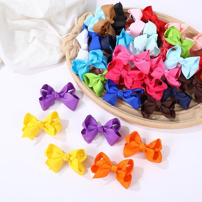 Hair Bows for Girls,Hand-made Grosgrain Ribbon Hair Bow Alligator Clips Hair Accessories for Toddlers Baby Girls Kids Teens