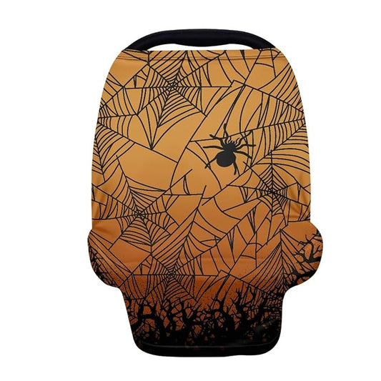 Coldinair Halloween Bat Print Nursing Cover for Breastfeeding, Spider Cobweb Pattern Privacy Nursing Covers Soft Nursing Carseat Canopy Covers - Breathable and Comfortable