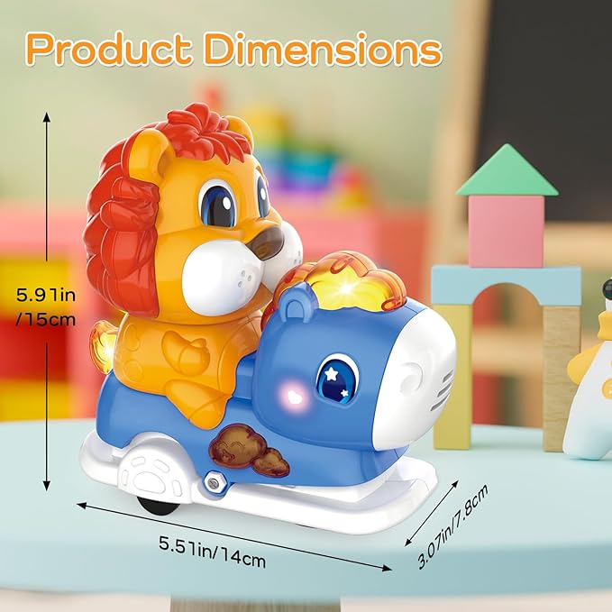 Baby Crawling Walking Toys for Toddlers with Adorable Shape, Musical Car Crawling Developmental Toys with Sounds and Lights, Ideal Gifts for Babies