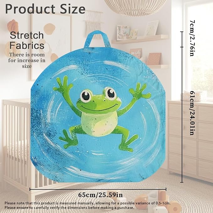 Water and Frog Newborn Lounger Pillow Cover Removable Soft Slipcover for Newborn Baby Padded Lounger Infant Floor Seat Cover for Boys Girls Breathable and Washable