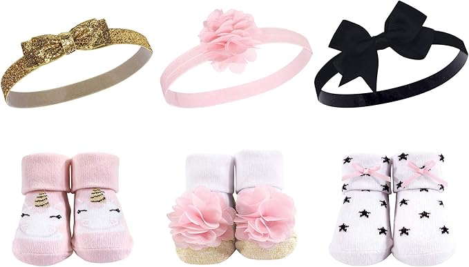 Hudson Baby Girl's Headband and Socks Giftset