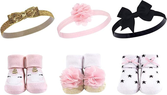 Hudson Baby Girl's Headband and Socks Giftset