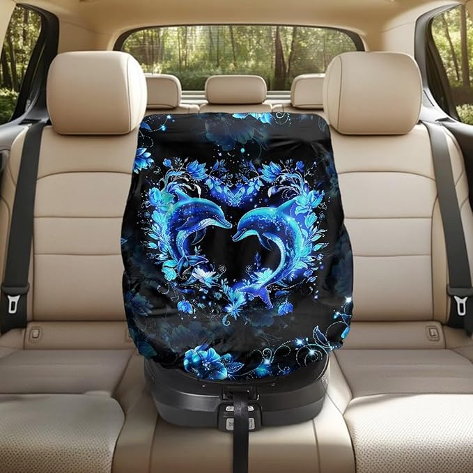 Car Seat Cover for Baby Carseat, Wear-Resistant Dolphin Car Seat Sun Shade Cover, Easy to Install, Universal Sun Protection Reflector UV Ray Helpers