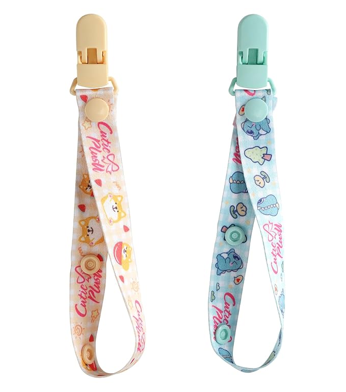 CutiePlusU Adult Pacifier Clip Adult Size Anyard Holder Clips 2 Pack-Pet Series
